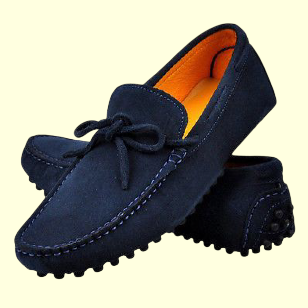 Midnight Navy Suede Driving Moccasins