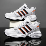 White Sporty Stripe Running Shoes