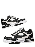 Urban Script Black & White Street Sneakers  Description: