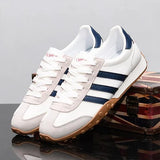 Retro White & Navy Classic Sneakers