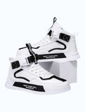 Uniallify Urban Edge – Men’s White Strap High-Top Sneakers