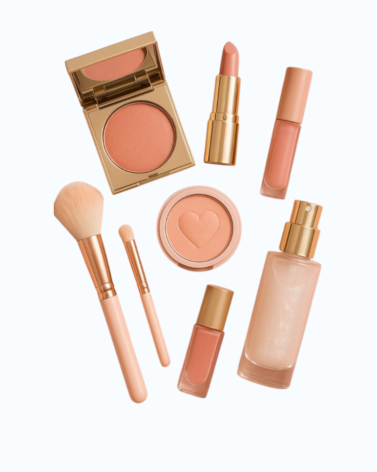 Peach Nude Complete Makeup Set – Glow Blush, Lipstick & Beauty Kit